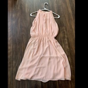 Baby pink chiffon dress sleeveless